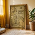 Westeros And The Free Cities Antique Fantasy World Map Print
