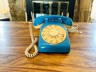 Vintage Western Electric Working Rotary Dial Phone  Blue   Tan Telephone