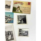 Vtg Color Postcards Stamped B w Photographs Grave Family Travel Plane Ephemera