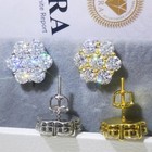 Gra Certified Screw Back Vvs1 Moissanite Cluster Stud Earrings For Women And Men
