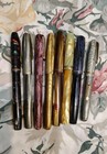 Lot Of 8 Waterman s Fountain Pen S Marble Resin 14k Gold Fine  Medium Nibs  