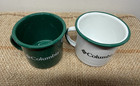 Set Of 2 Columbia Brand Green Enamelware Mugs Cups Camping Coffee