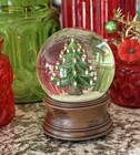 Vintage White Barn Candle Company Musical  oh Tannenbaum  Christmas Snow Globe