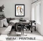 Wall Art Watercolor Painting Drawing Portrait Well Known Artist Celebrity Famous