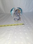 Clear  Blue And Gold Glass Dragon Figurine