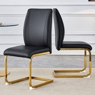 Luxury Simple Arch Chair - Set Of 2 Black High Resilience Dining Chair