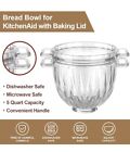 Glass Bread Bowl With Baking Lid For Kitchenaid Stand Mixer  Glass Mixer Bowl