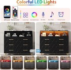 6 Chest Of Drawers Dresser Storage Cabinet Bedroom W  Charging Station Led Light