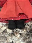 Vintage Americana Plush Black Cloth Doll Dress Handmade 10  Primitive