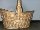 Set Of 4 Nesting Woven Wicker Baskets With Handles - Vintage boho farmhouse Nos
