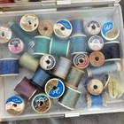 Sewing Thread Lot Mixed Brands colors Over 3 Lbs Many Wood Spools New used Vtg