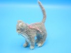Artist Needle Felted Plush Miniature 2-3  Bendable Gray Cat