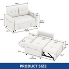 55  White Sleeper Sofa 3 In 1 Convertible Sofa Bed Loveseat Linen Futon Couch