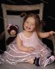 24in Girl Lifelike Reborn Baby Dolls Toddler Rooted Hair Customized Diy Toy Gift