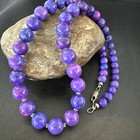 Royal  Purple Stone Graduated Bead Navajo Sterling Silver Necklace 21    18076