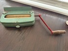 Vintage Compact Manual Clothes Wringer Green Enamel Red Handle 1920-1949