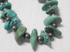 Vintage Navajo Turquoise Nugget   Bead Shamam Style Necklace - Xlnt Gift  