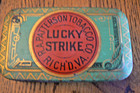 Vintage Lucky Strike Cut Plug Tobacco Tin Hinged Lid 1920 s Free Us Ship