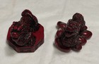 8 Feng Shui Red Resin Chinese Mini Luck Happy Figurines Frogs Lions Dragons