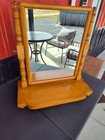 Antique Dresser Top Wooden Mirror  Ornate Tilt Vanity Shaving Lg  22 5  X 21   