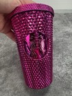 Starbucks 2022 Tumbler Sangria Hot Pink Studded Grande Cold Cup 16oz Very Nice