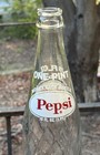 Vintage Pepsi-cola 16oz Quality Clear Swirl Glass Soda Bottle 60 s 70 s Decor