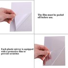 12 Pack Mirrors Plastic Mirror Decor Flexible Mirror Sheets Self Adhesive Mirror
