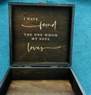 Mr   Mrs Wooden Wedding Card Keepsake Box  Brown Rustic Rectangular W  Latch