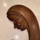 Vintage Madonna   Child Carved Wood Wall Hanging Mother Baby Plaque Ethopia