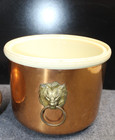 Vintage Coppercraft Guild Copper Ice Bucket Brass Lion Head Handles 7 1 2  T 7 d