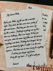 Twilight Saga -  Edward Love Letter To Bella wedding Promo Card