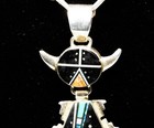 Melvin Cleveland Navajo Native American Sterling Silver Pendant Necklace
