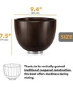 Premium Walnut Wood Mixing Bowl Compatible With Kitchenaid 4 5   5 Qt Tilt-head