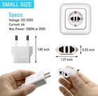 6pcs European Travel Plug Adapter  Us To Europe Plug Adapter Outlet Converter Us