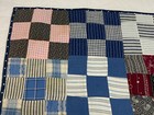 Vintage Antique Patchwork Quilt Table Topper  Nine Patch  Early Calicos  Checks
