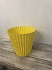 Vintage Fesco 4836 Ribbed Plastic Wastebasket-mid-century Modern Yellow Trashcan