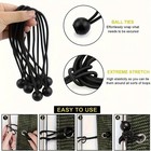 4  Inch Black Ball Bungee Bungie Cord Canopy Tarp Tie Downs Straps For Camping