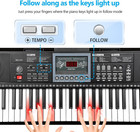 61 Key Keyboard Piano For Beginners W stand Bench  Dual Power Mode  Lighted Keys