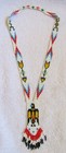Sioux Indian Bead Beaded Beadwork Thunderbird Pattern Design Pendant Necklace