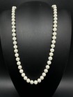Vintage Genuine Pearl 14k Gold Clasp Pearl Necklace 16  Long 21 Grams