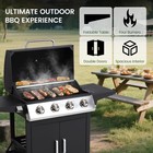 4-burner Propane Gas Bbq Grill  40 000 Btu Stainless Steel Barbecue Grill