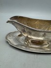 Antique Silverplated Gravy Boat With Attached Oval Tray Community Plate Read