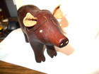 2017 Peter Chapman 3d Interlocking Hand Carved Wood Mahogany  pig  Puzzle Signed