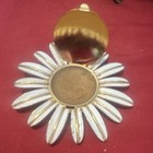 Vintage Daisy Solid Perfume Compact Brooch White Gold Collectible Avon 