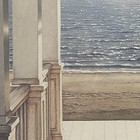 Daniel Pollera Coastal Porch Ocean View Framed Art Print Beach House Decor 23x19