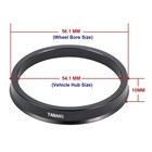 4 Pcs Black Aluminum Alloy Hub Centric Rings 56 1mm Od To 54 1mm Id Spacer
