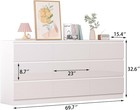 70  9-drawer Dresser W  Power Outlet  High Gloss Chest For Bedroom  White