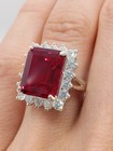 6 8 Ct Emerald Cut Natural Ruby Diamond Wedding Bridal Ring Women 14k White Gold