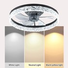 20  Ceiling Fan With Led Lights Crystal Design Flush Mount Remote   App Control