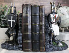Black And White Medieval Crusader Knight Bookends Statue 7 5 h Set Suit Of Armor